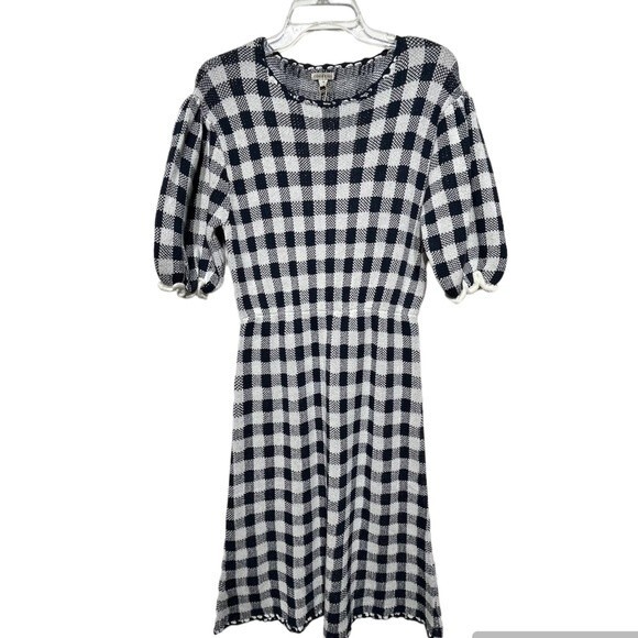 Fish & Kids Vichy Gingham Knit Dress in Blue and White M NWT - Picture 5 of 15